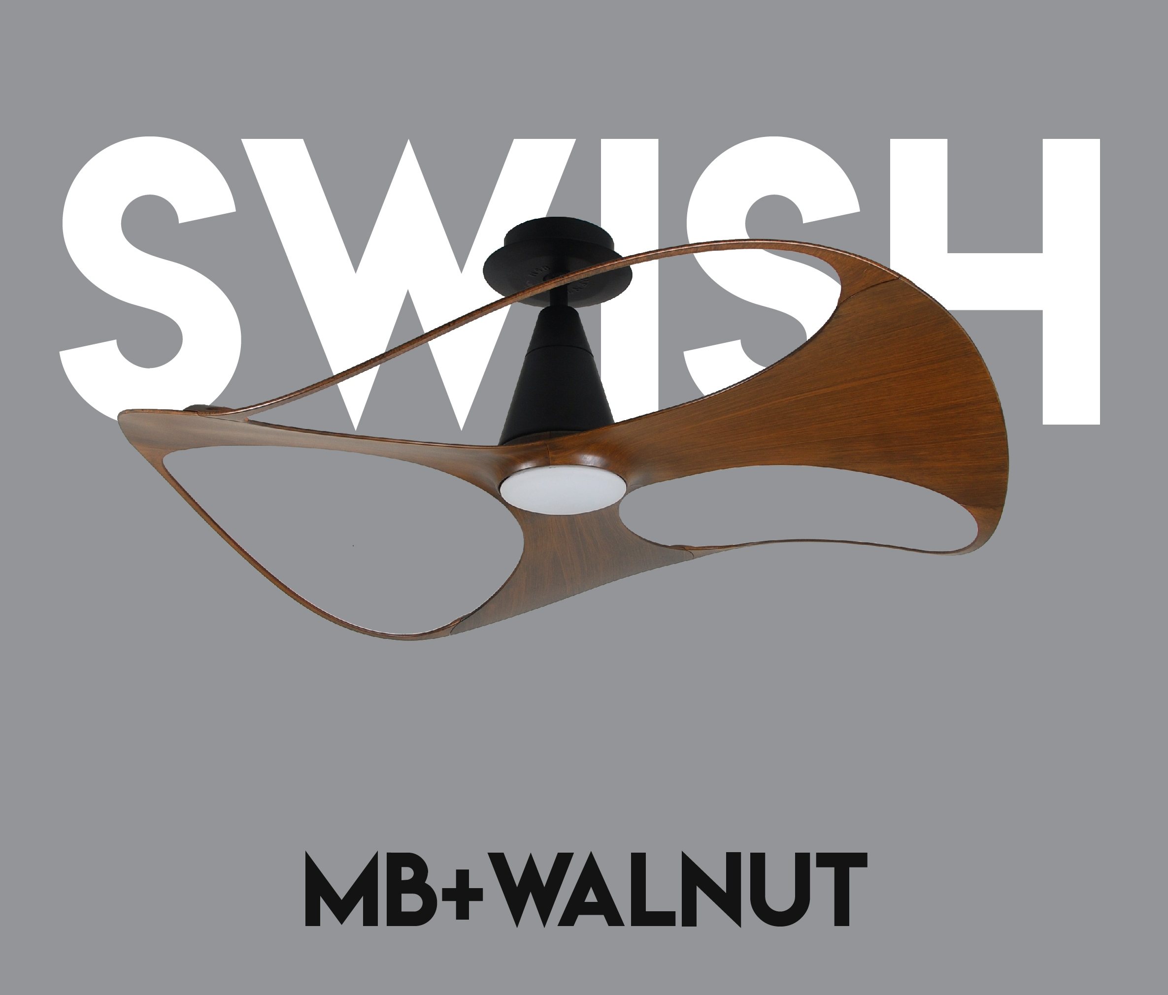 VENTO - SWISH LED 48-Inch DC Motor Ceiling Fan (Black/Walnut)